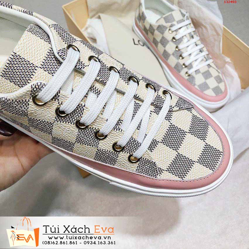 Giày LV Siêu Cấp Màu Trắng Sọc Caro Đẹp.
