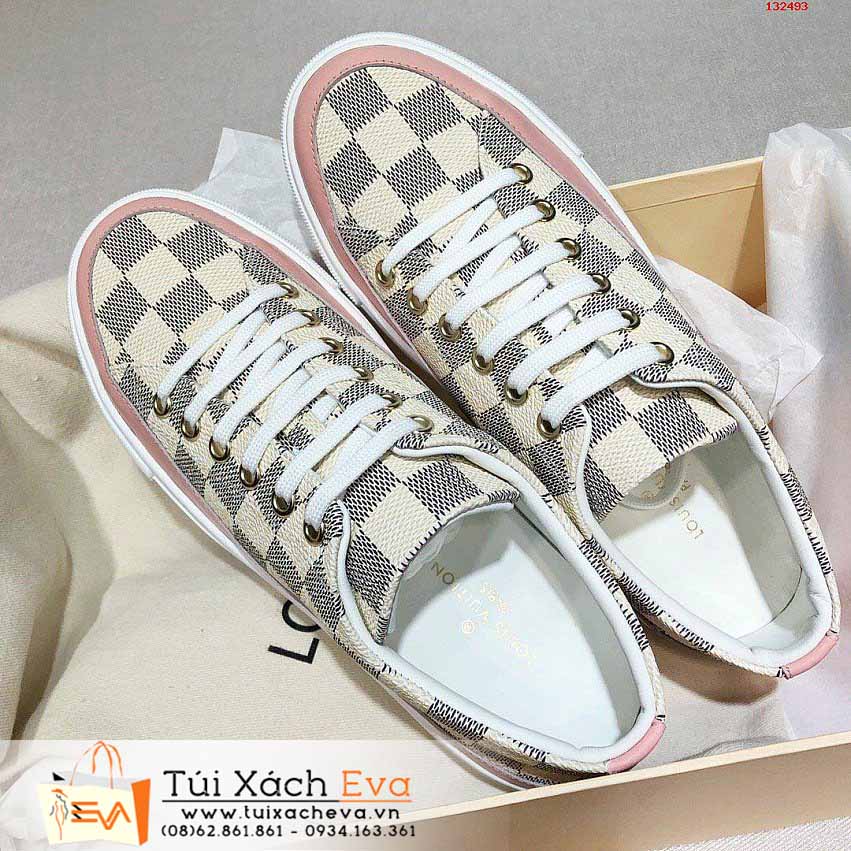 Giày LV Siêu Cấp Màu Trắng Sọc Caro Đẹp.