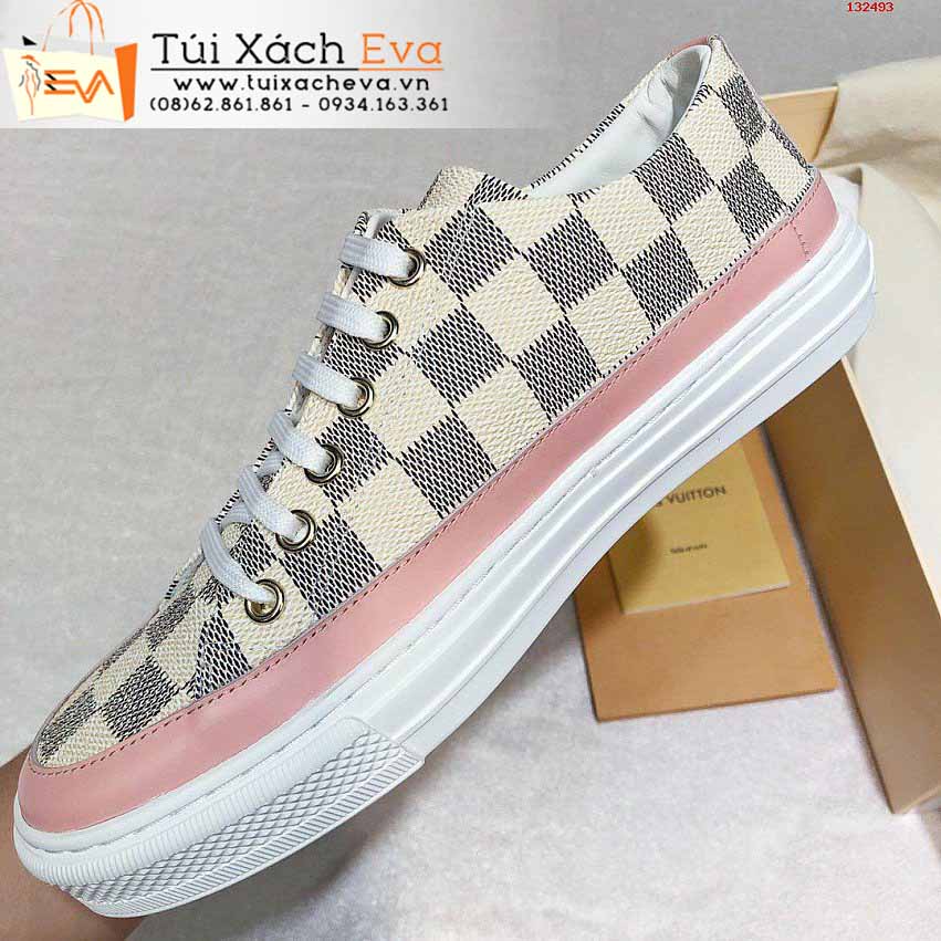 Giày LV Siêu Cấp Màu Trắng Sọc Caro Đẹp.