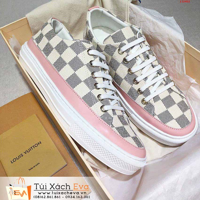 Giày LV Siêu Cấp Màu Trắng Sọc Caro Đẹp.