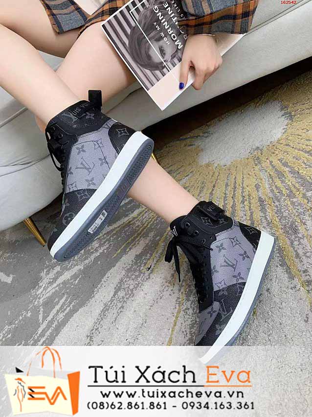 Giày LV Siêu Cấp Màu Đen Phối Xám Đẹp.