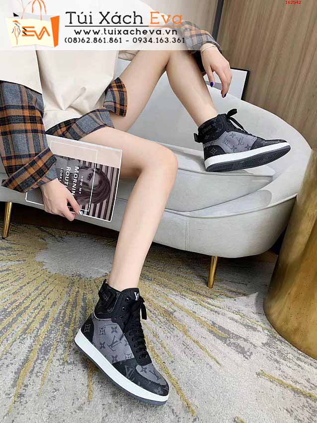 Giày LV Siêu Cấp Màu Đen Phối Xám Đẹp.