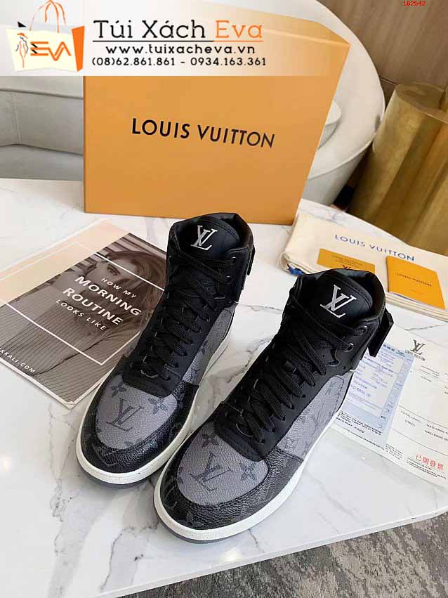 Giày LV Siêu Cấp Màu Đen Phối Xám Đẹp.