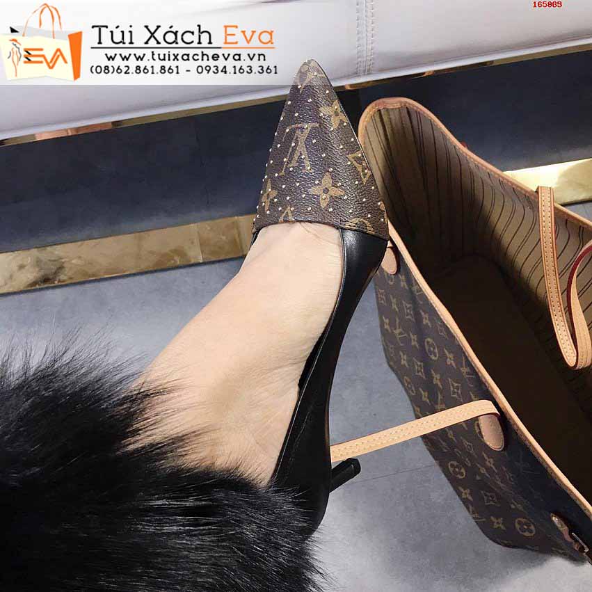 Giày LV Siêu Cấp Màu Đen Phối Nâu Đẹp.