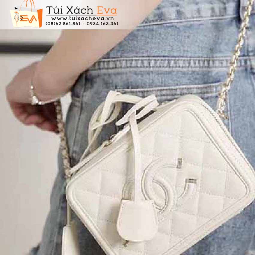 Túi Xách Chanel Vanity Bag Siêu Cấp Màu Trắng Đẹp.