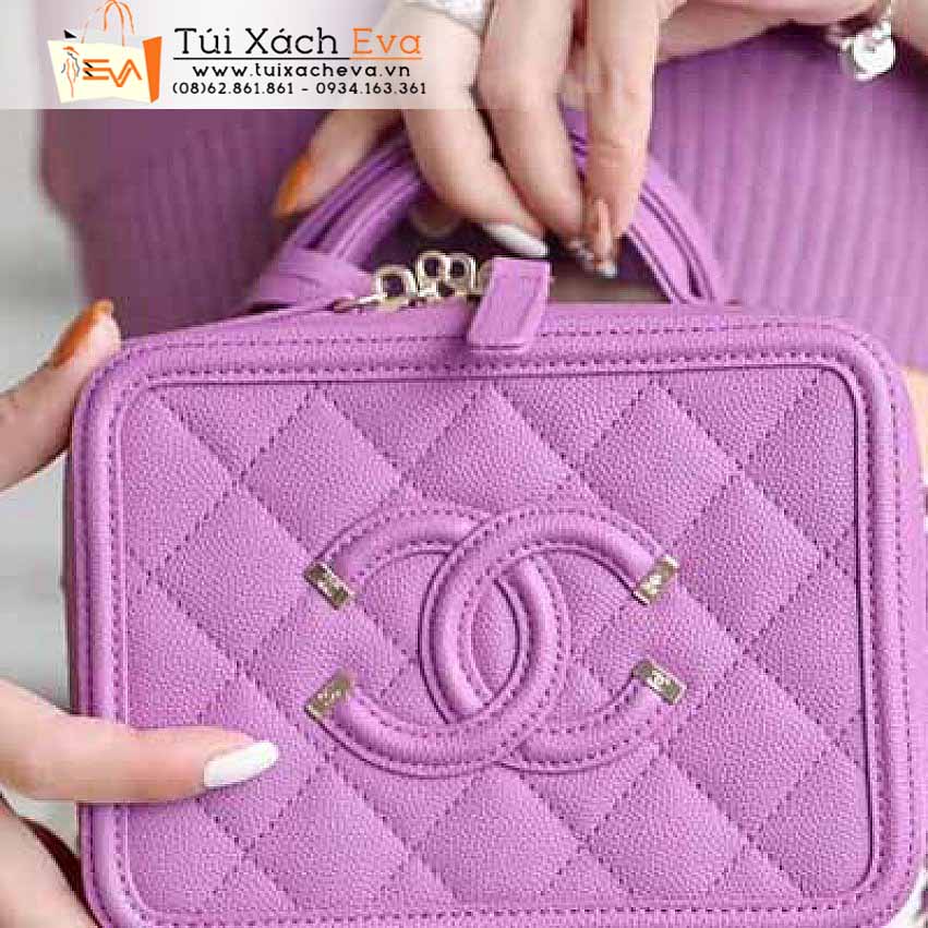 Túi Xách Chanel Vanity Bag Siêu Cấp Màu Tím Đẹp.