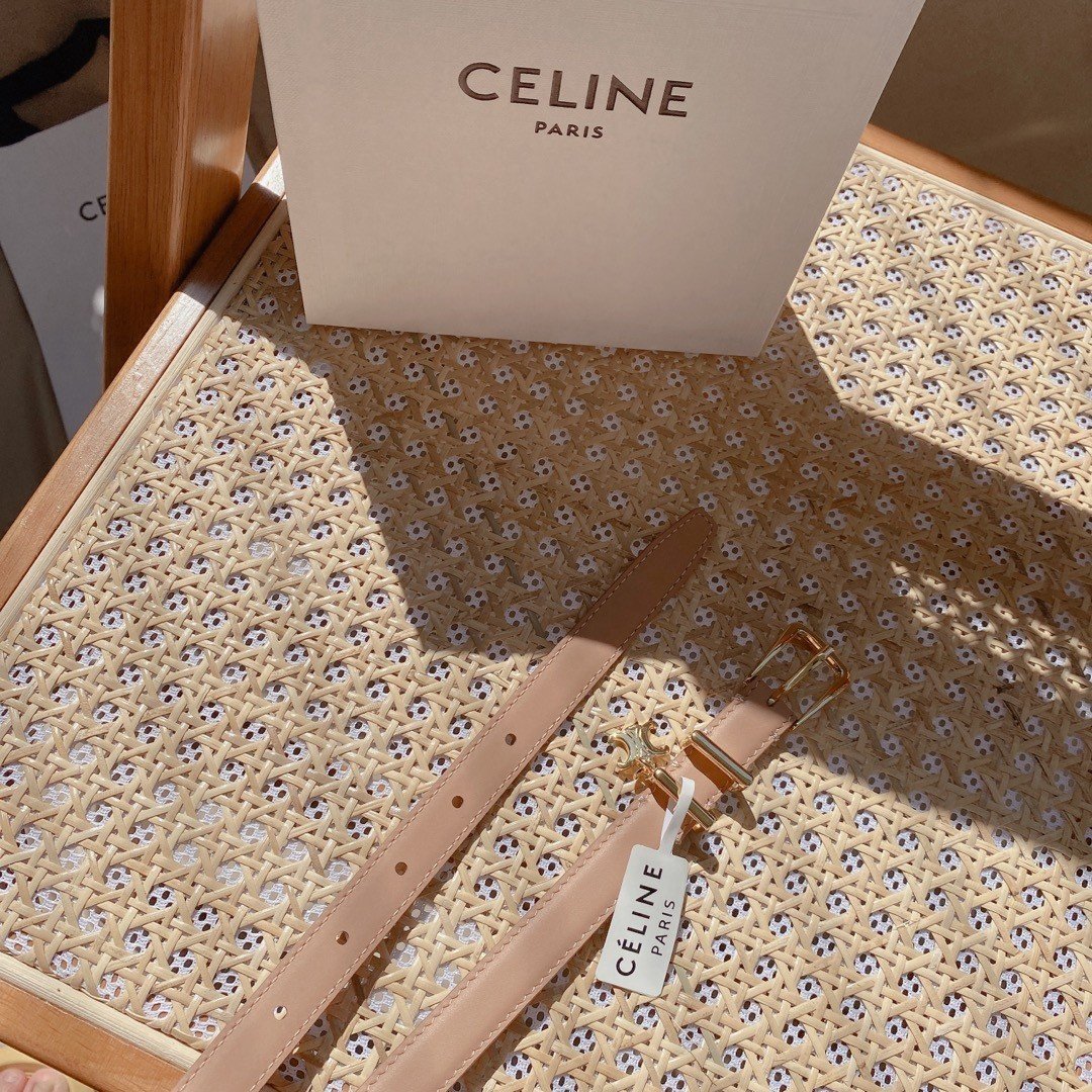 Thắt Lưng Celine Khóa Đồng Cổ Điển Siêu Cấp Size 1.8cm
