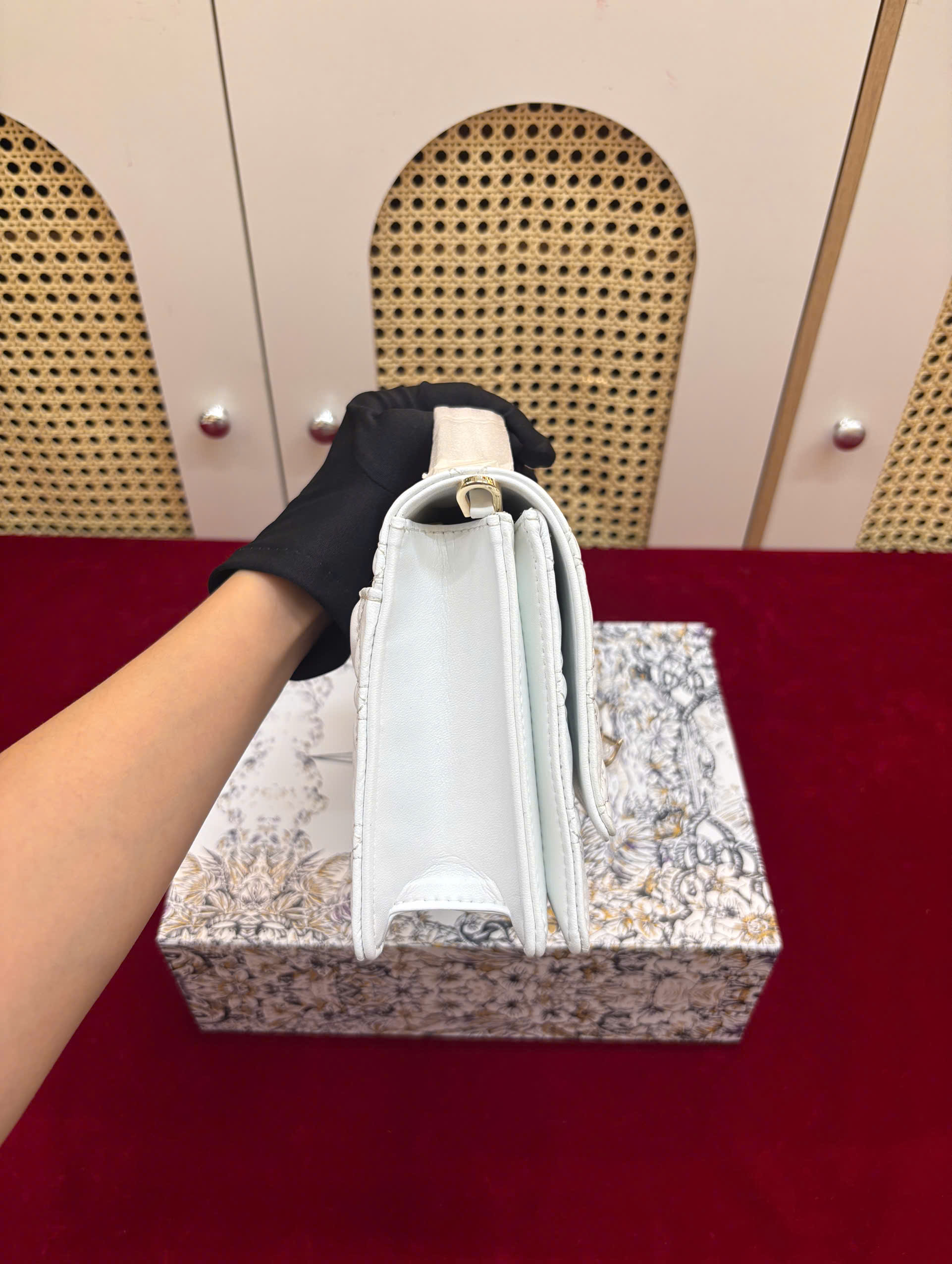 Túi My Dior Top Handle Bag Màu Trắng Super Size 24cm