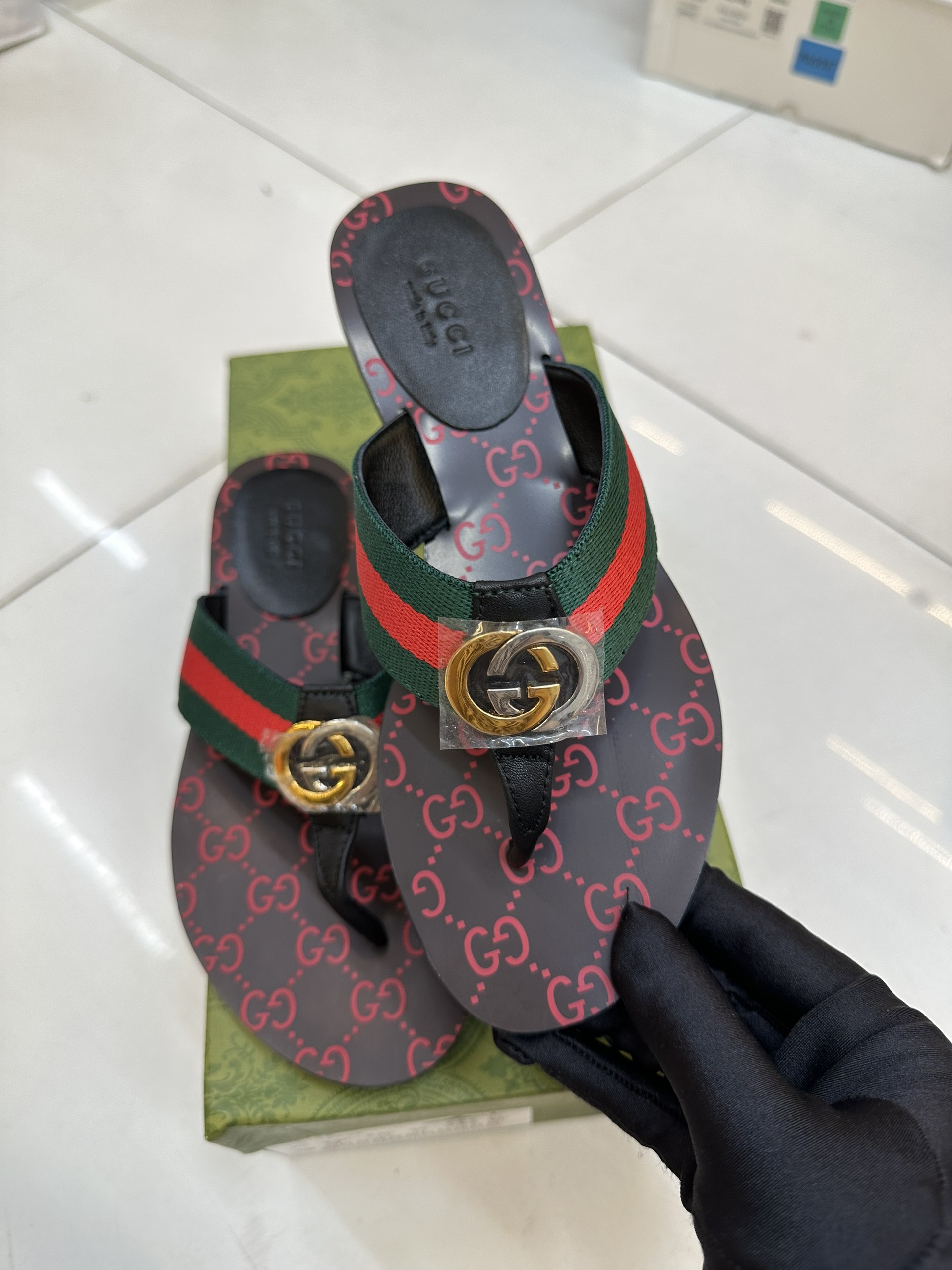 Dép Gucci GG Thong Web Sandal Siêu Cấp Size 35