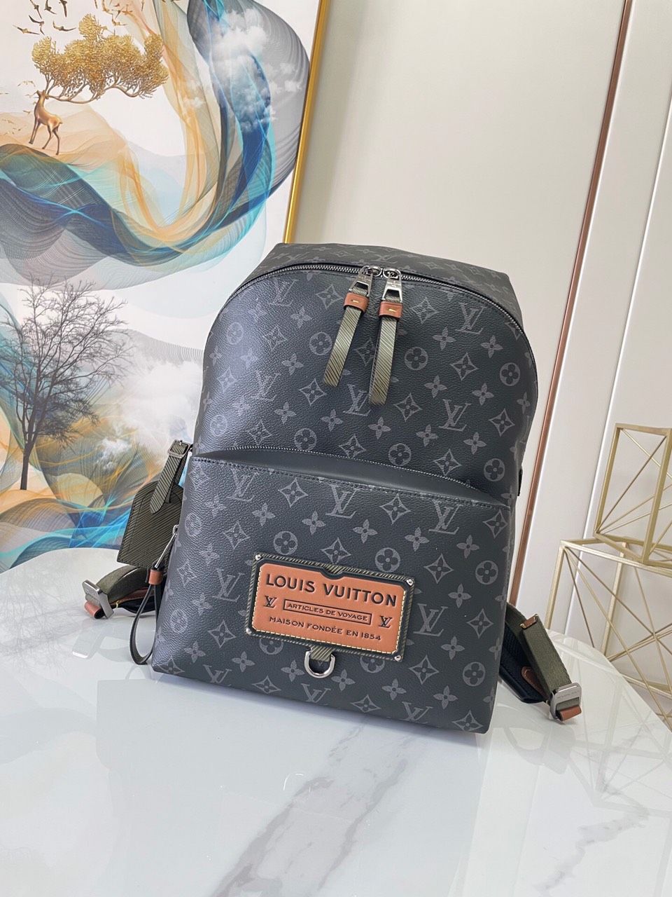 Balo LV Discovery Siêu Cấp Hoa Đen Size 30cm M45218