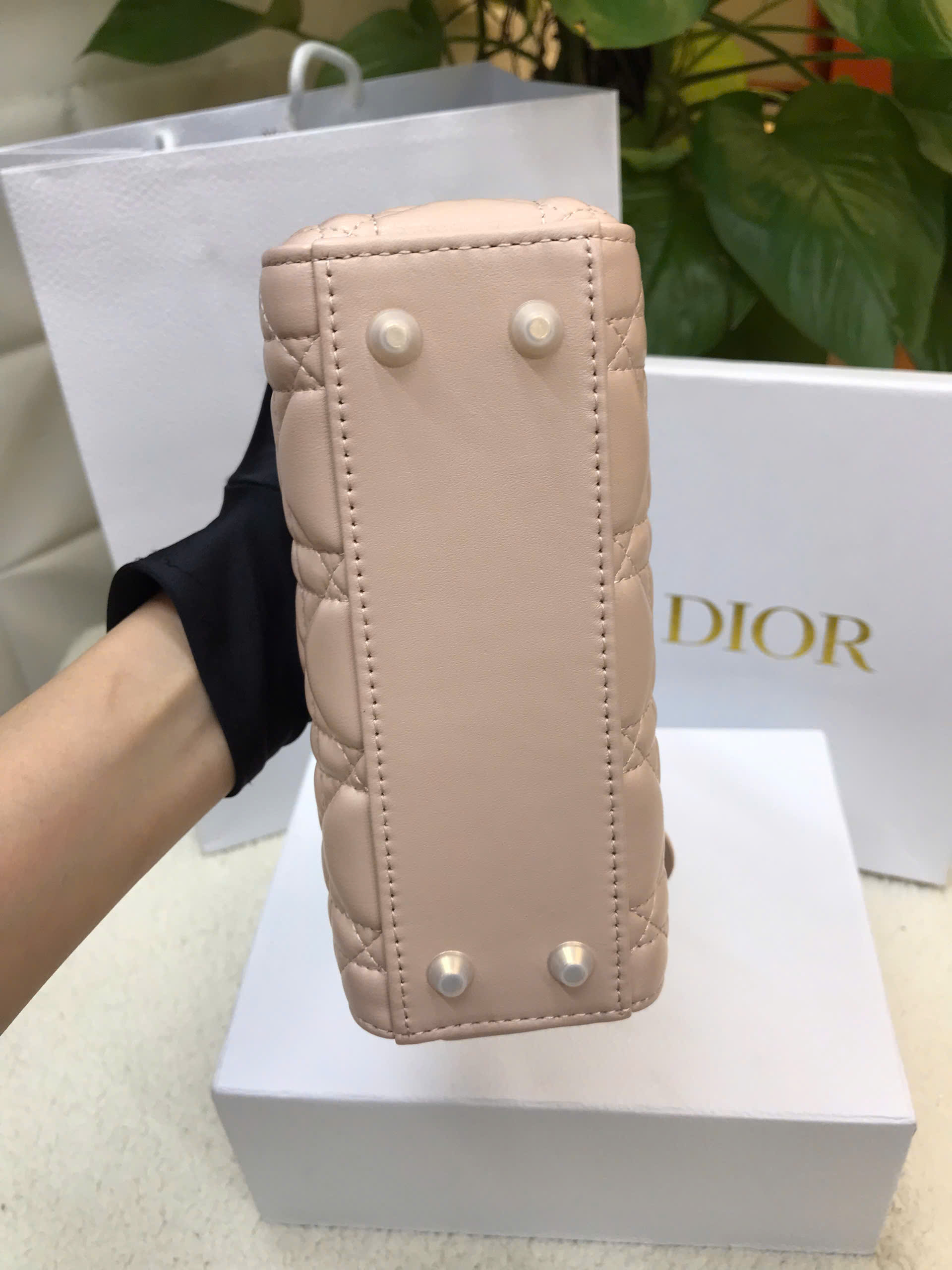 Túi Mini Lady Dior Bag Blush Cannage Lambskin Vip Màu Hồng Size 17cm