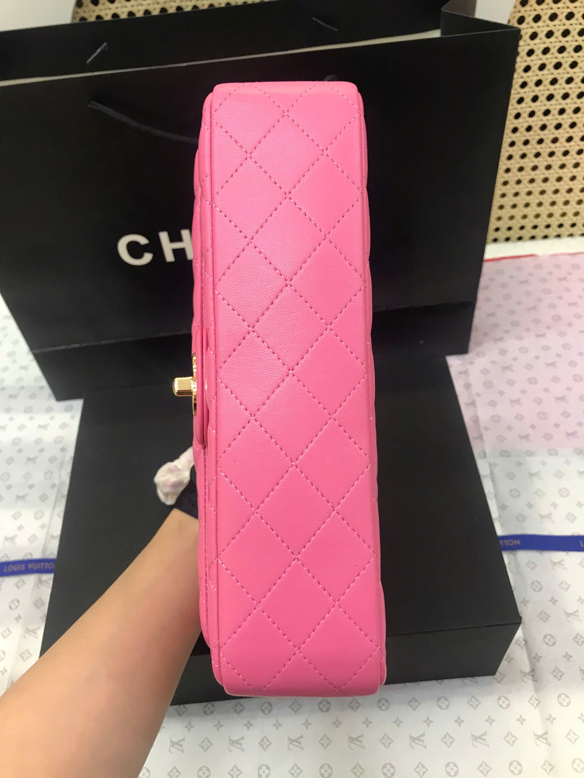 Túi Chanel Classic Flap Super Màu Hồng Size 25.5cm