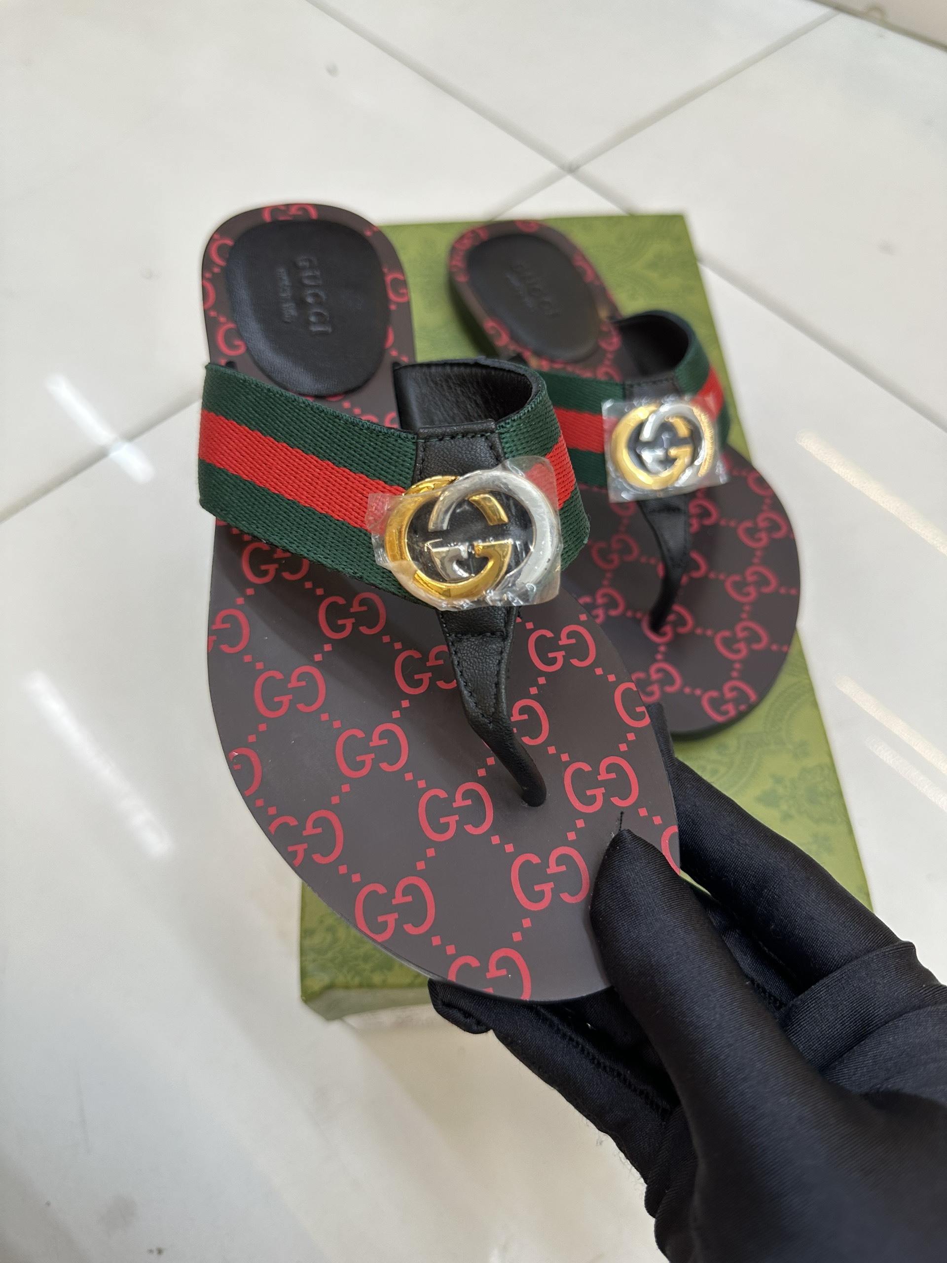 Dép Gucci GG Thong Web Sandal Siêu Cấp Size 35