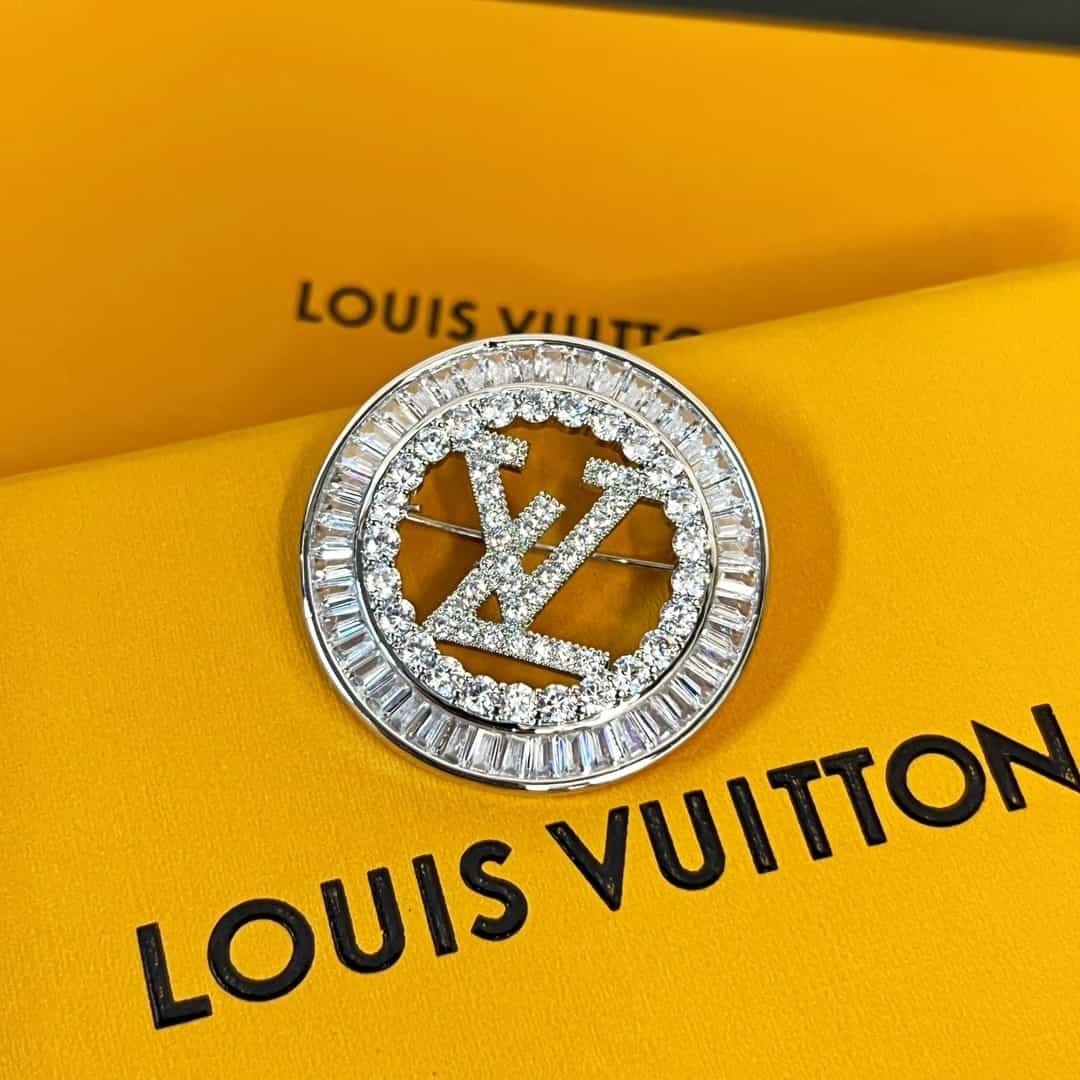 Trâm Cài Áo Louis Vuitton Kim Cương Tròn Siêu Cấp Full Box