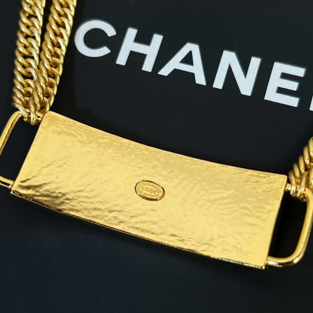 Thắt Lưng Chanel Mặt Bằng Da Siêu Cấp Dây Đôi Vàng
