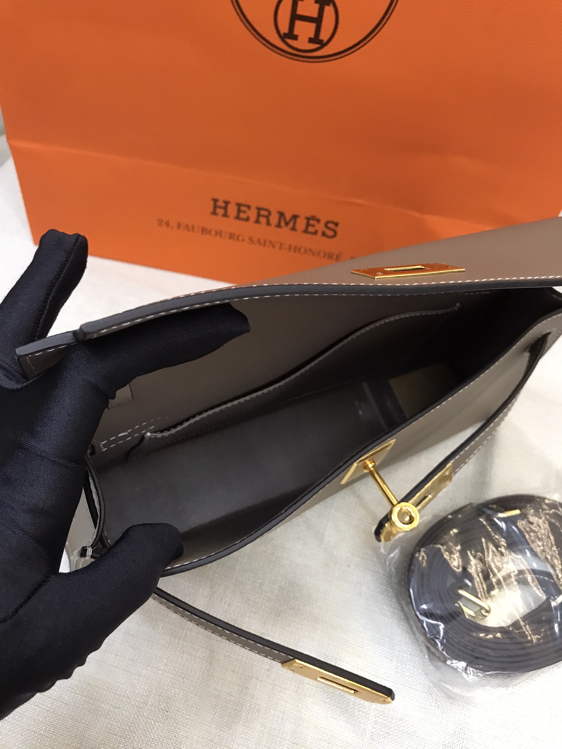 Túi Hermes Kelly Elan Bag Super Màu Xám Size 22cm