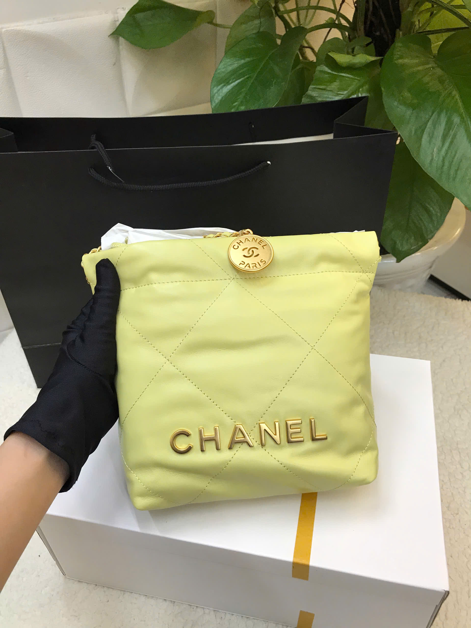 Túi Chanel Shiny Calfskin Gold Tone Metal %&&&%Light Yellow%&&&% Vip AS3980