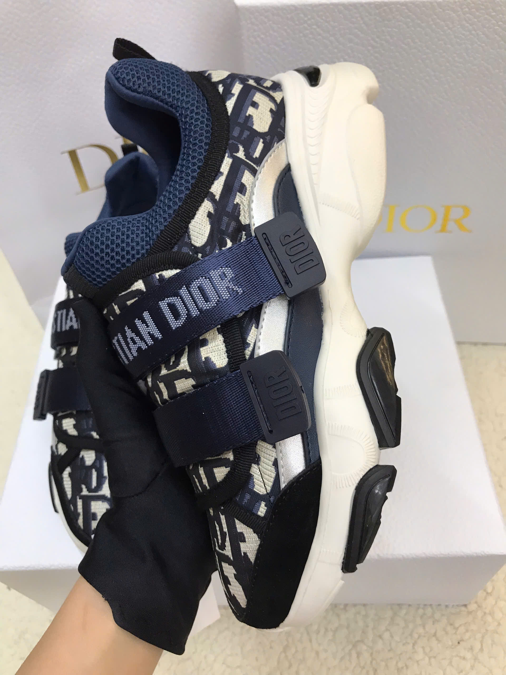 Giày Dior D-Wander Sneaker Deep Blue Siêu Cấp Màu Xanh Size 35