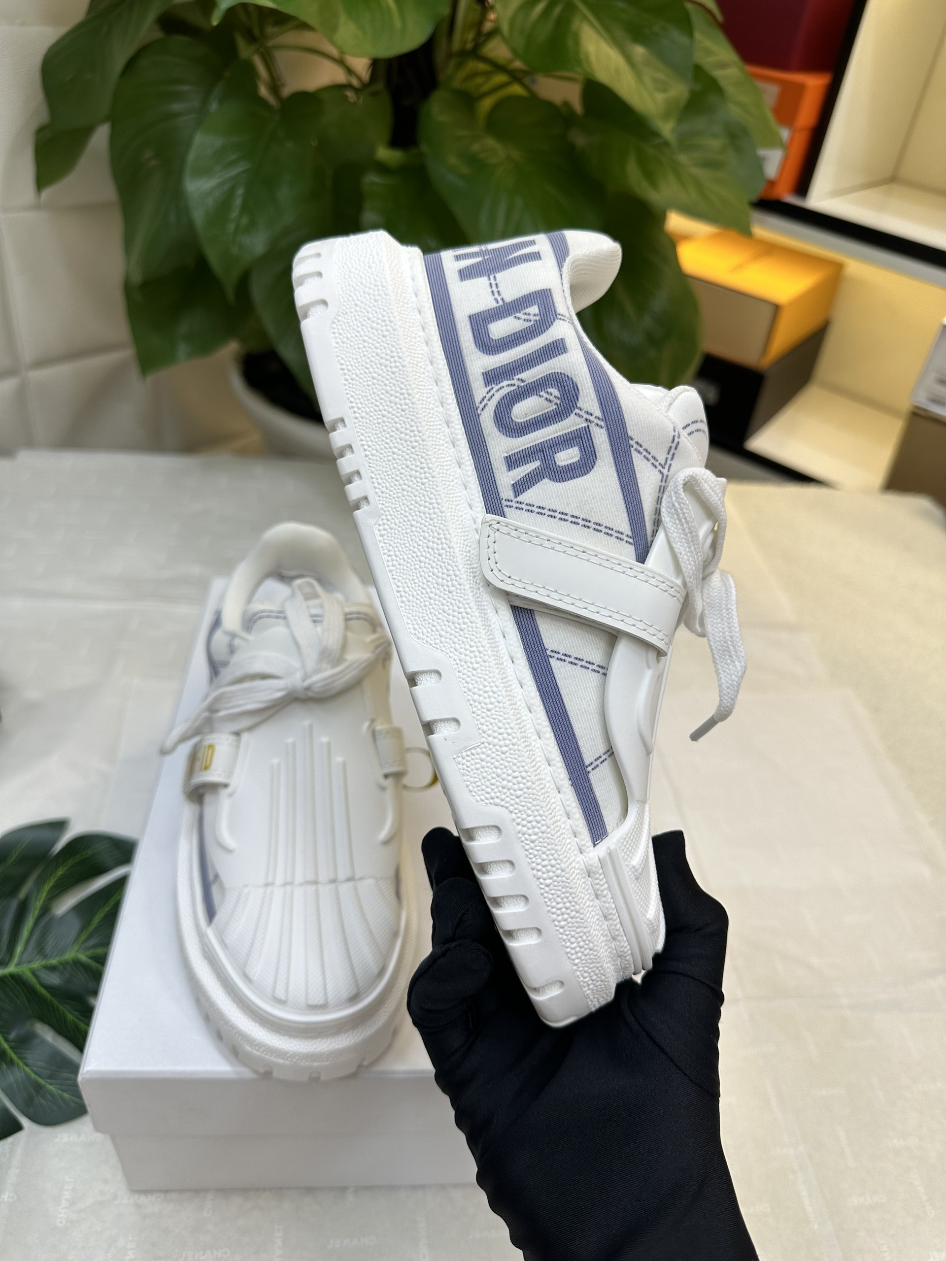 Giày Dior-ID Sneaker White and French Blue Technical Fabric Siêu Cấp Size 37