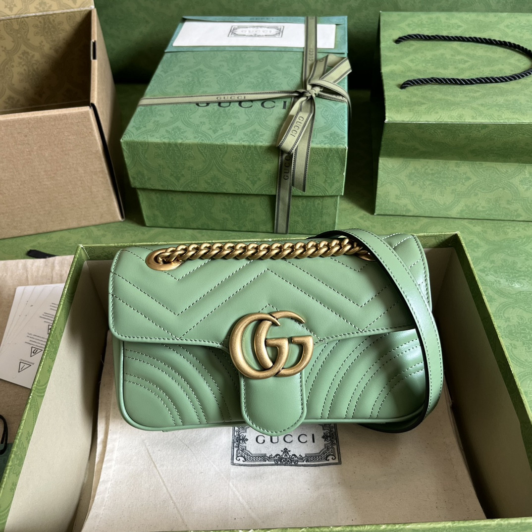 Túi Xách Gucci Marmont Siêu Cấp Màu Xanh Size 22cm 446744