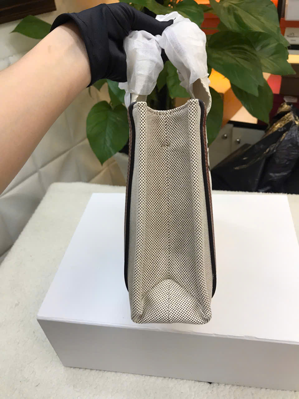 Túi Chloé Small Woody Tote Bag In Linen Bag Siêu Cấp Size 26.5cm