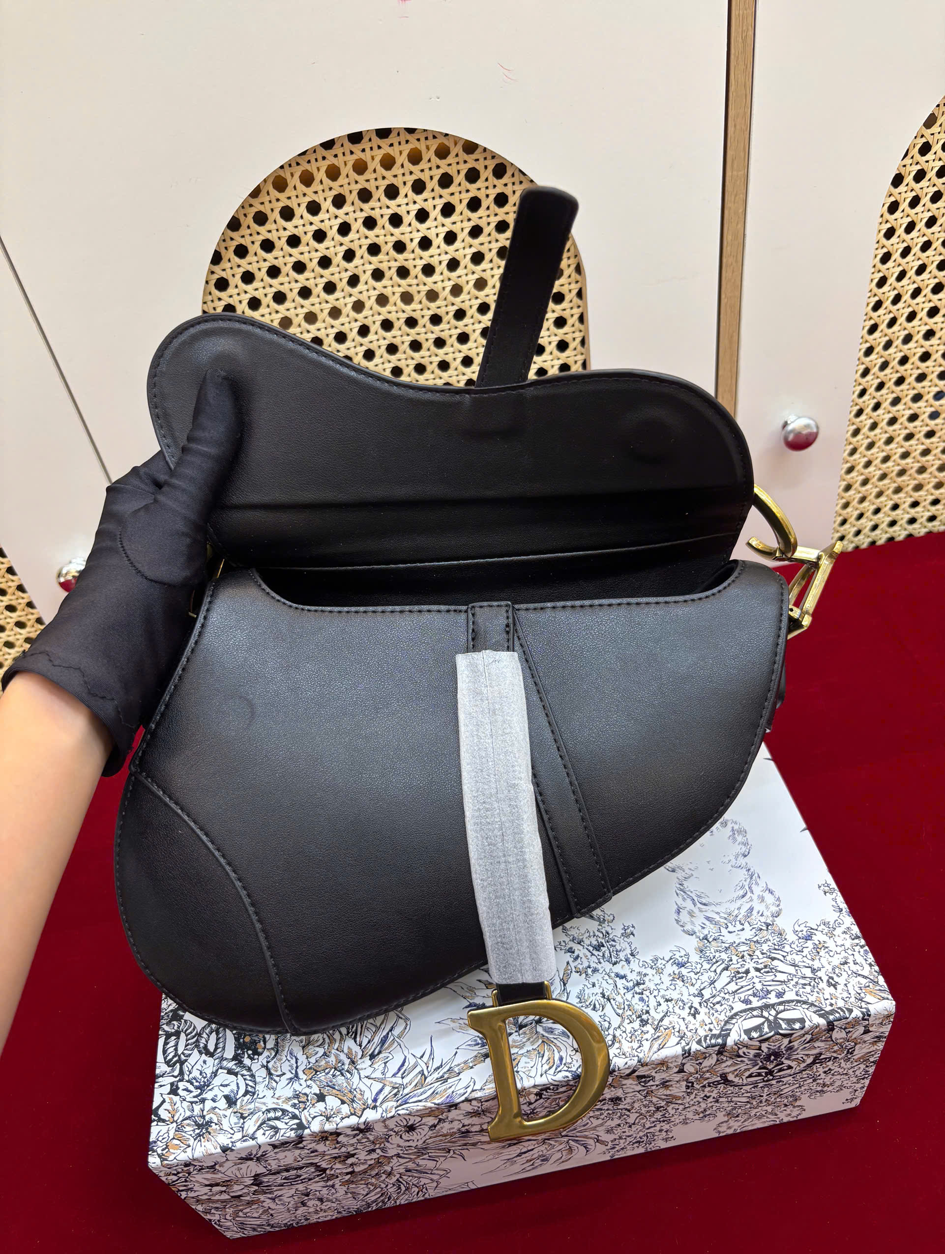 Túi Xách Dior Saddle Bag With Strap Super Màu Đen Size 25.5cm