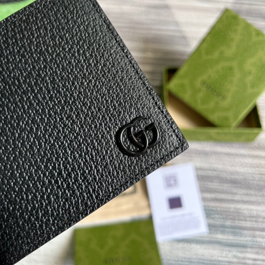 Ví Gucci Siêu Cấp GG Leather Bi-Fold Wallet Màu Đen Size 10.5*9.5cm 428726
