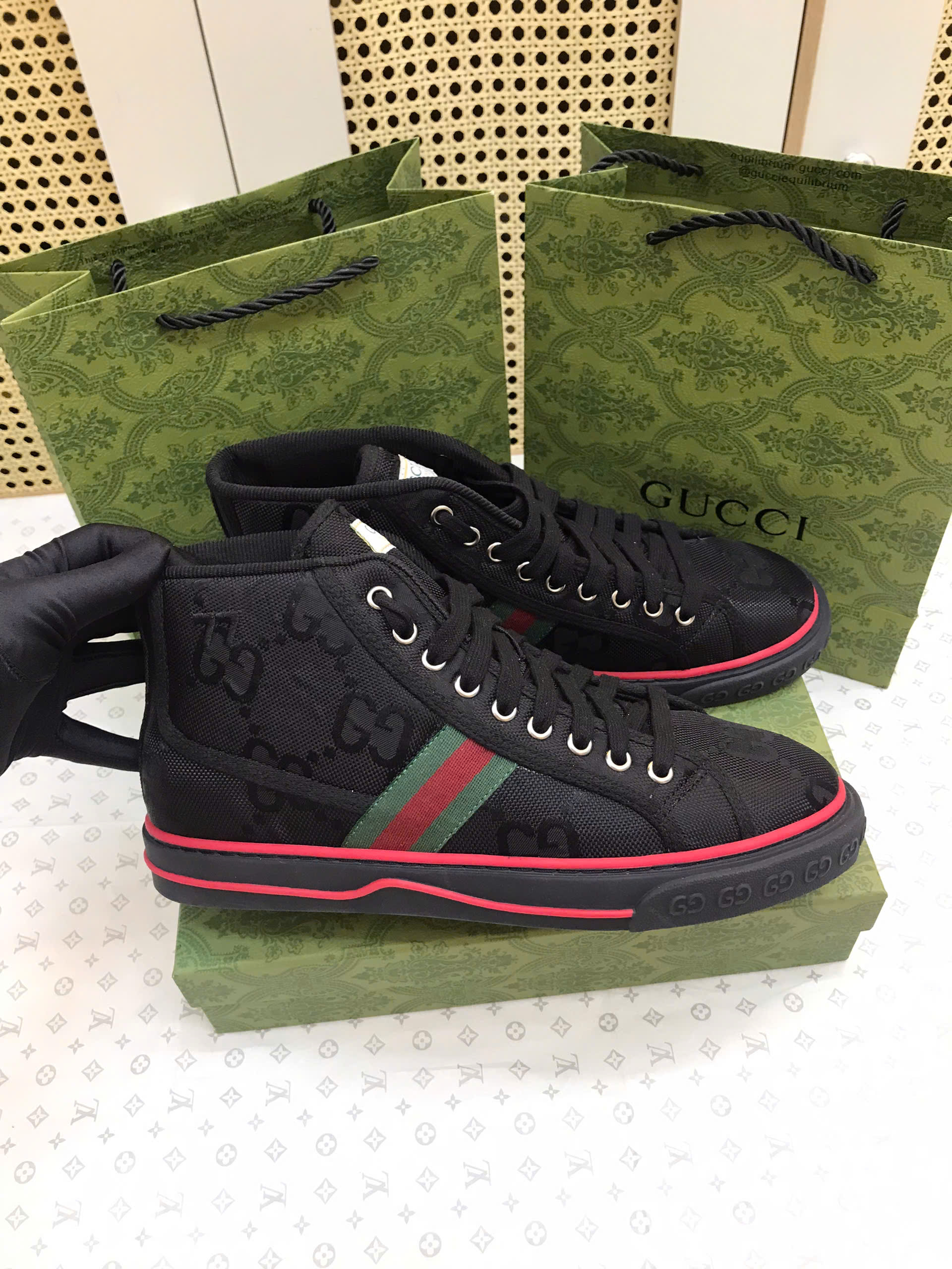 Giày Gucci Off The Grid High Black Siêu Cấp Size 8 Men