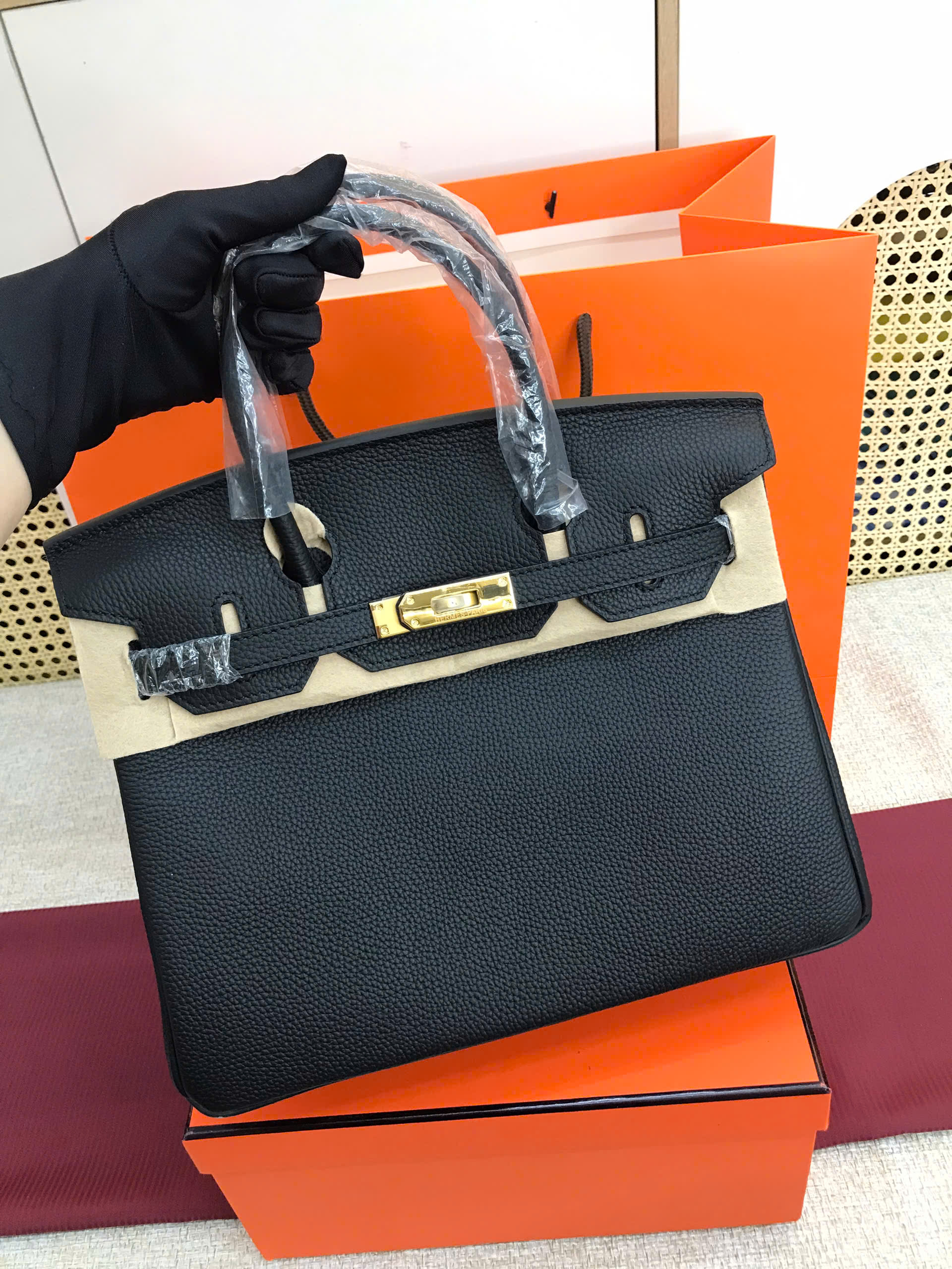 Túi Hermes Birkin Super Màu Đen Lót Hồng Size 30cm