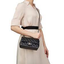 Túi Đeo Chéo Chanel Super Mini Flap Bag LambskinHardware AS3473 Màu Đen