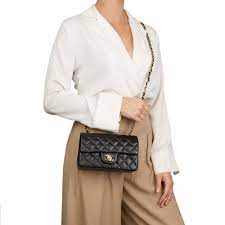Túi Đeo Chéo Chanel Super Mini Flap Bag LambskinHardware AS3473 Màu Đen
