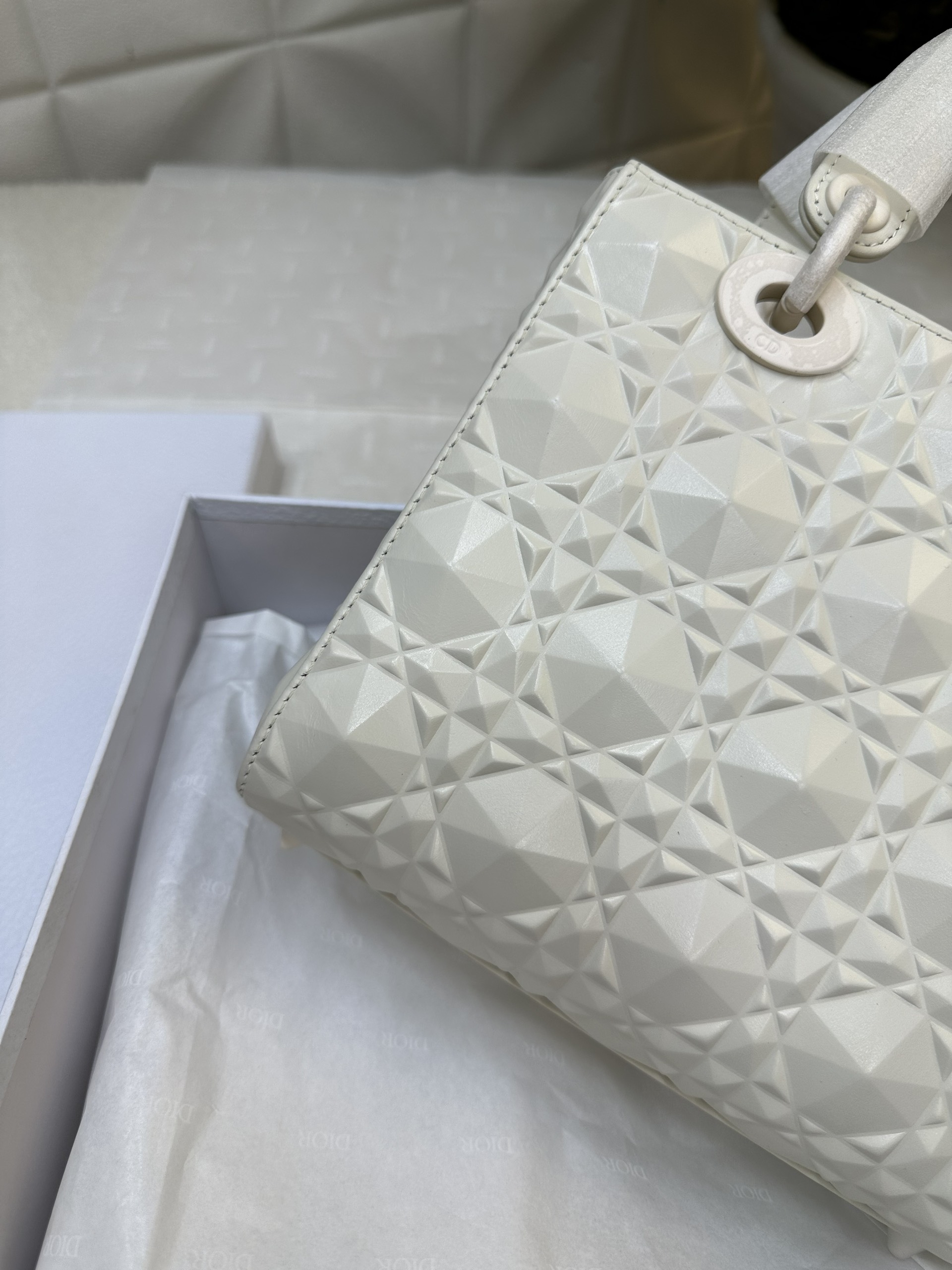 Túi Dior Small Lady My ABCDIOR Diamond Bag White Vip Size 20cm