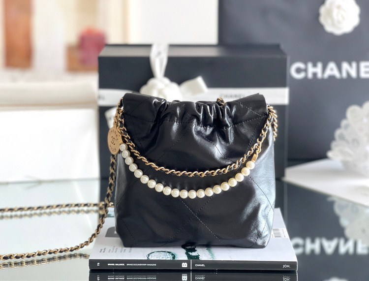 Túi Xách Chanel Hobo 22bag Mini Vip Dây Ngọc Trai