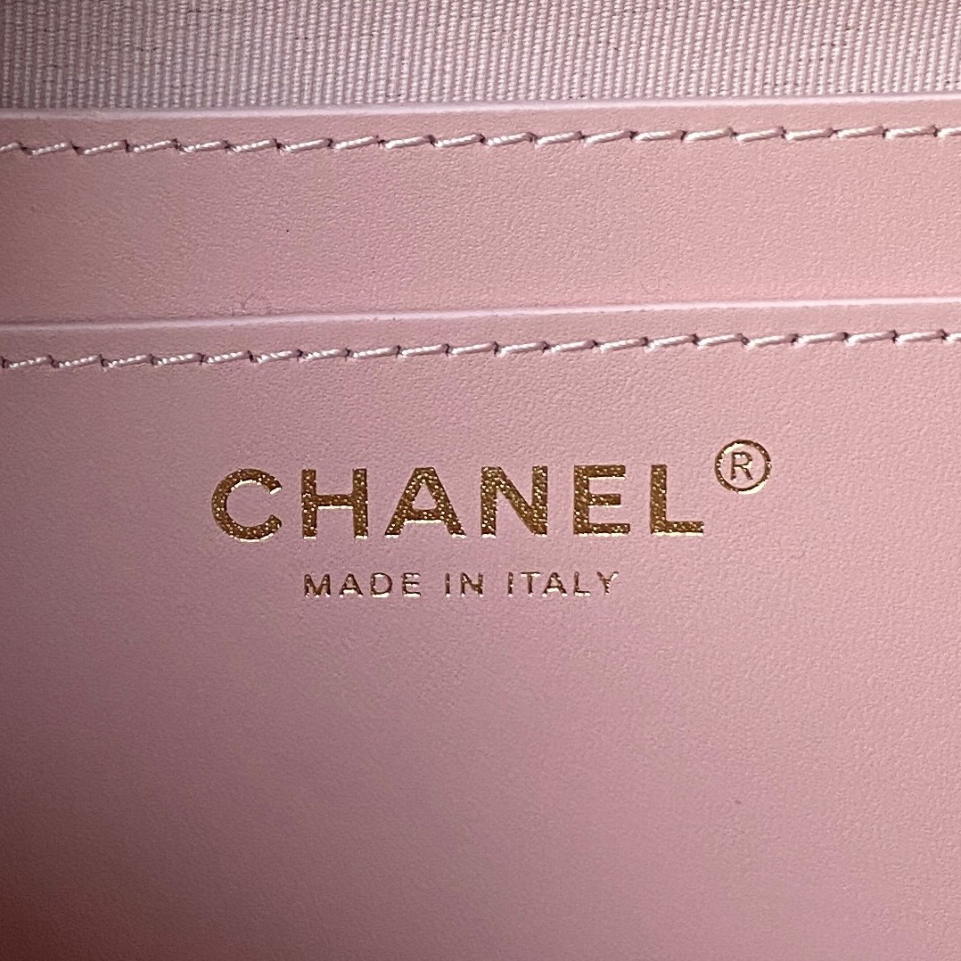 Balo Chanel 23S SIêu Cấp Màu Hồng Nhạt Size 18cm AS4058