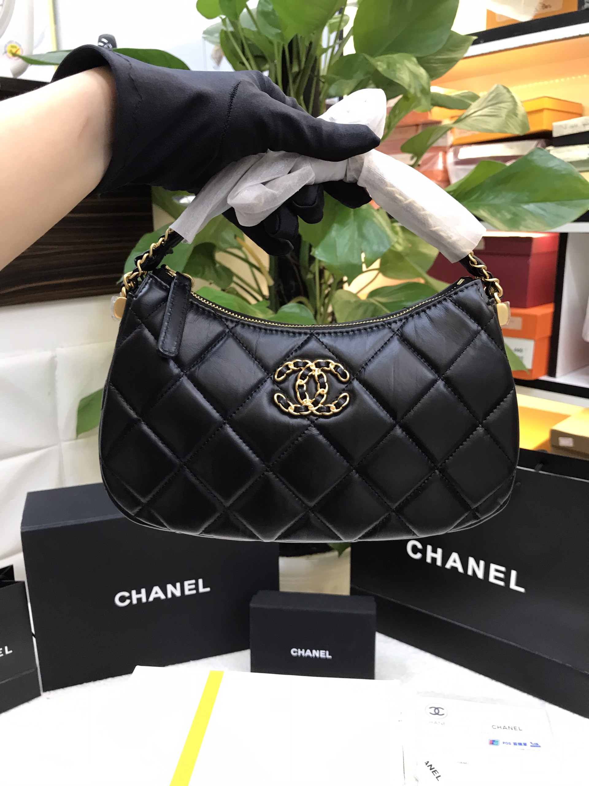 Túi Chanel Style Leather Logo Handbags C19 Siêu Cấp Size 19cm