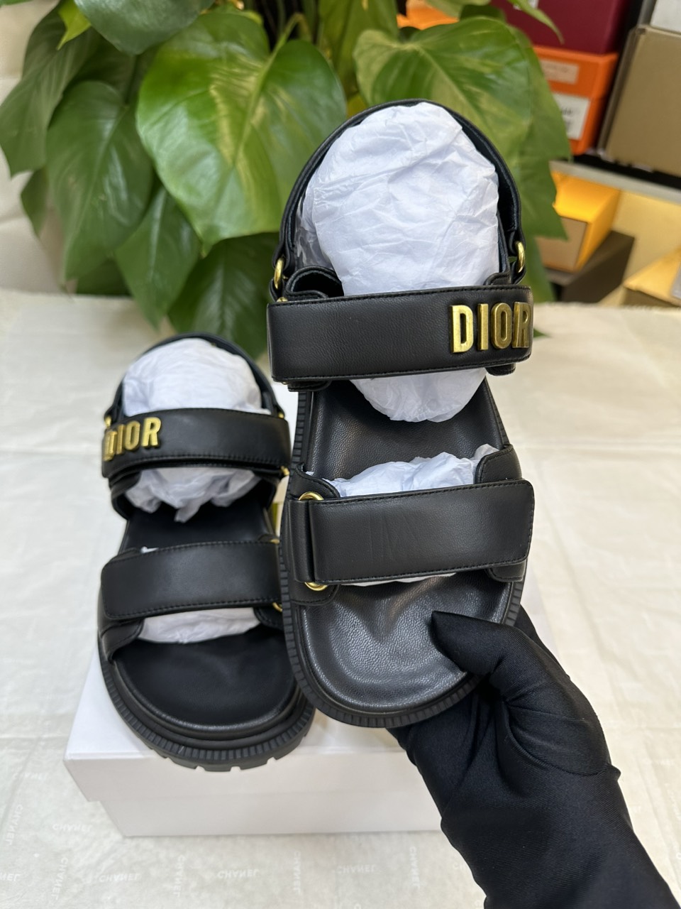 Giày Dior Dioract Sandal Black Lambskin Siêu Cấp Size 36