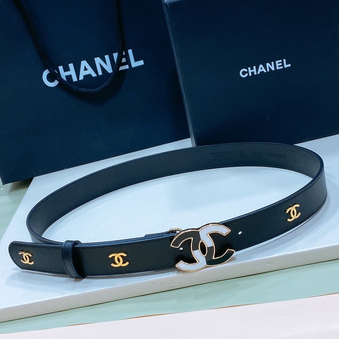 Bảng Màu Thắt Lưng Chanel Da Bê Hai Mặt Siêu Cấp Khóa Đồng Size 3cm