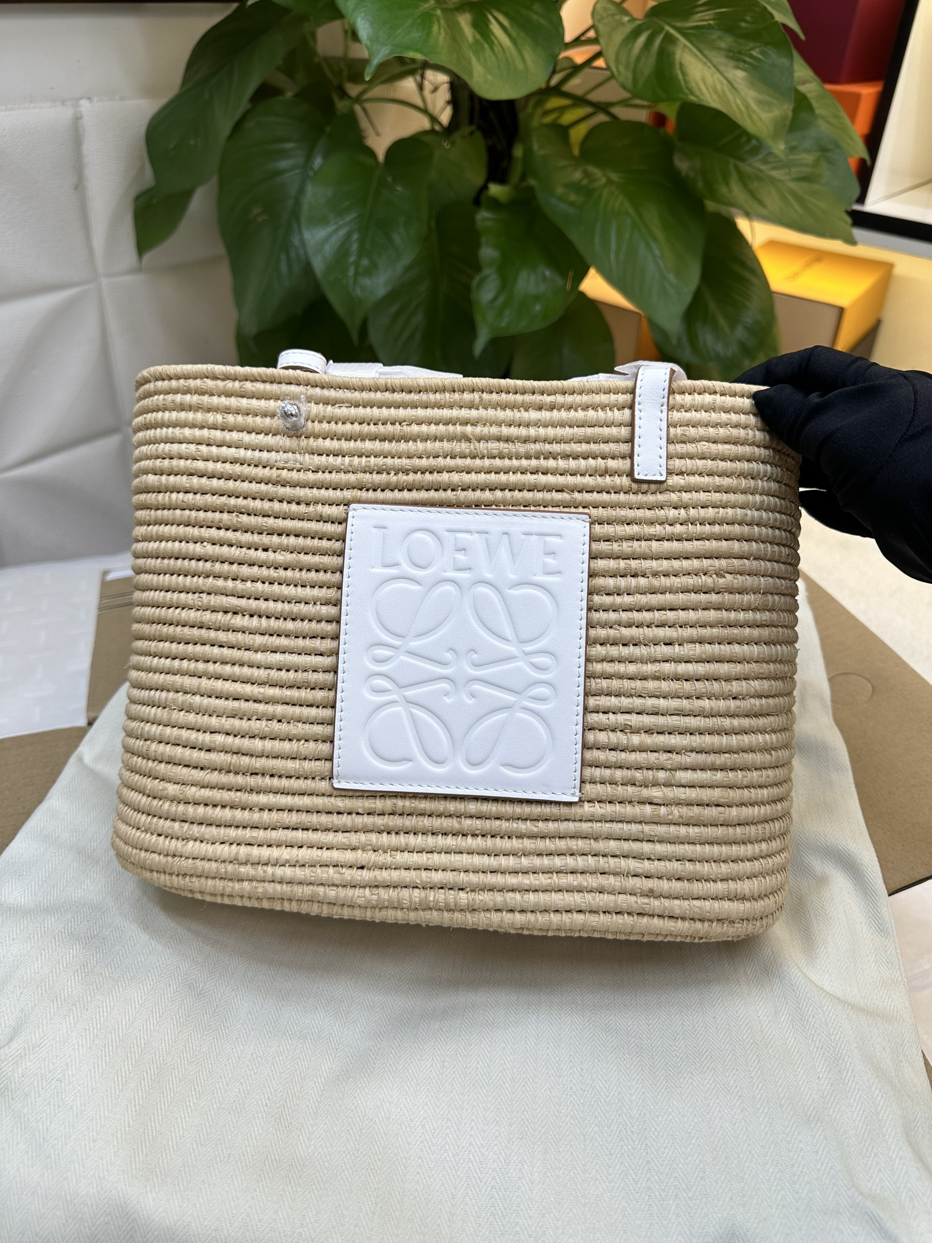 Túi Celine Small Square Basket Bag In Raffia And Calfskin Vip Size 21cm