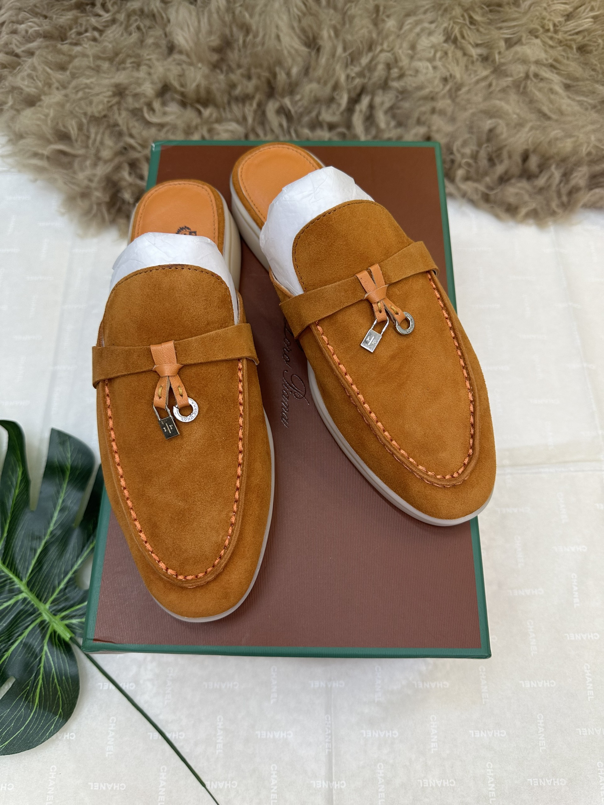 Giày Lười Loro Piana Siêu Cấp Màu Nâu Size 36