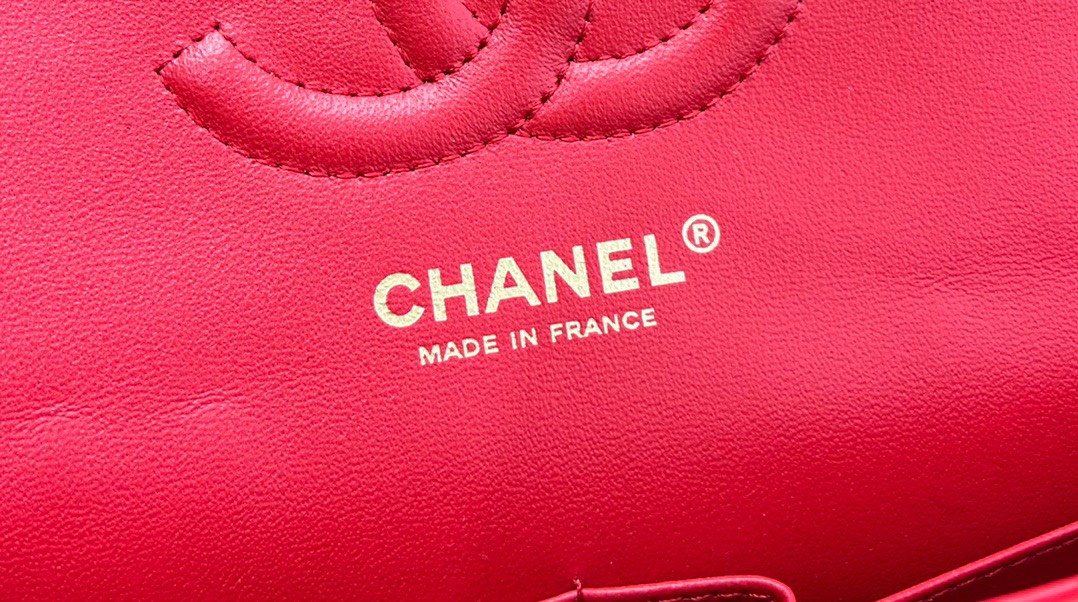 Túi Xách Chanel Siêu Cấp CF Classic Da Lì Màu Đỏ Khóa Vàng Size 26cm 1112