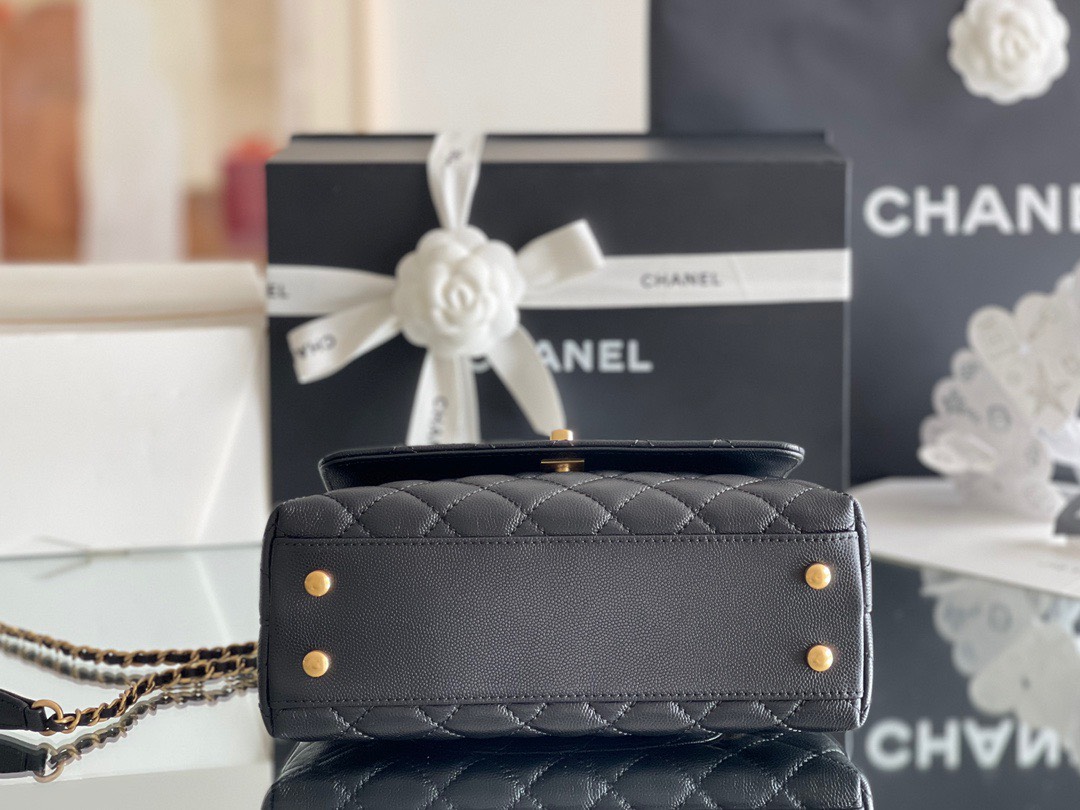 Túi Xách Chanel Coco Vip Quai Viền Xích Màu Đen Size 24cm