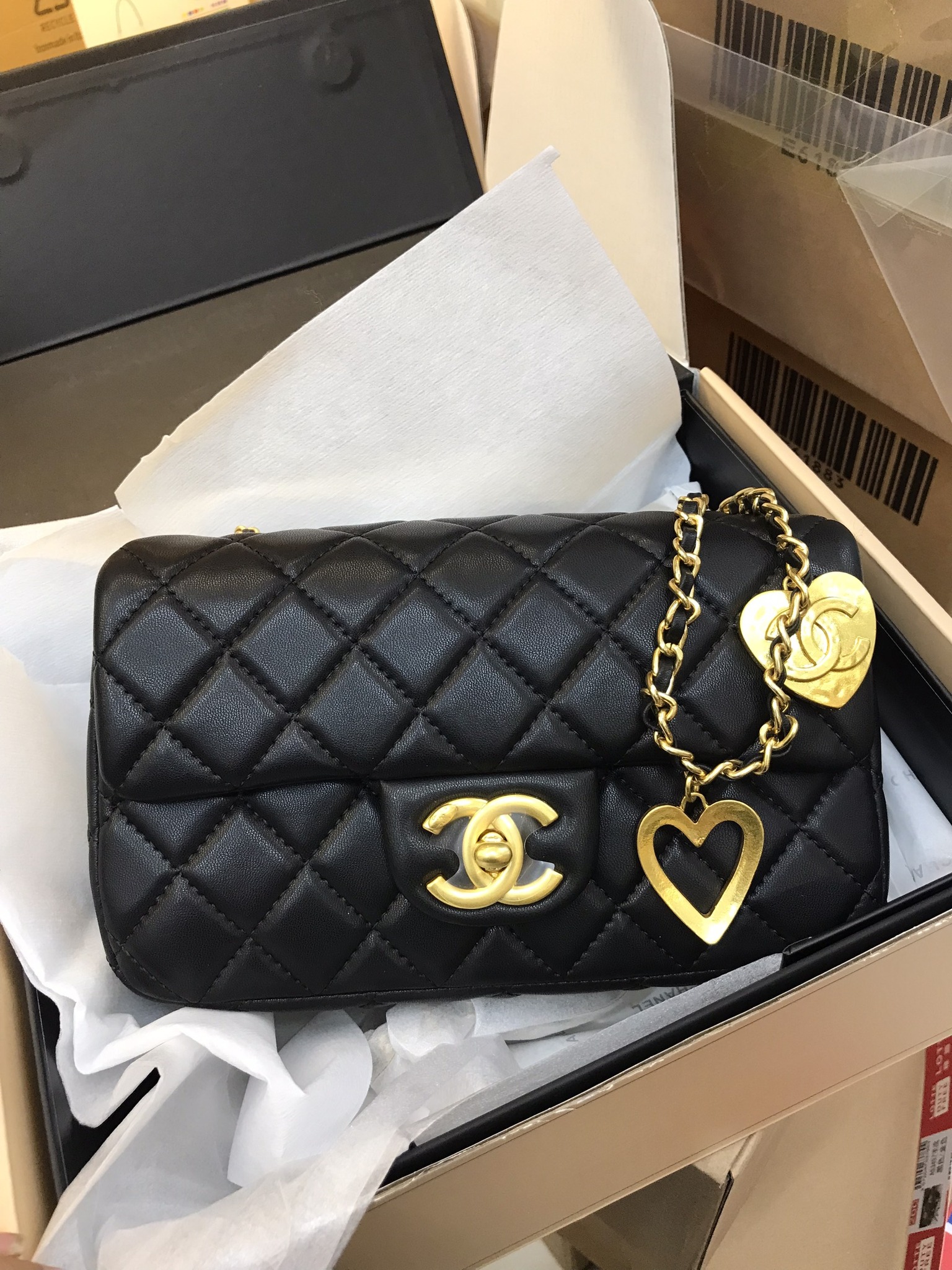 Túi Xách Chanel Super Heart Charms Mini Flap Bag Size 20cm