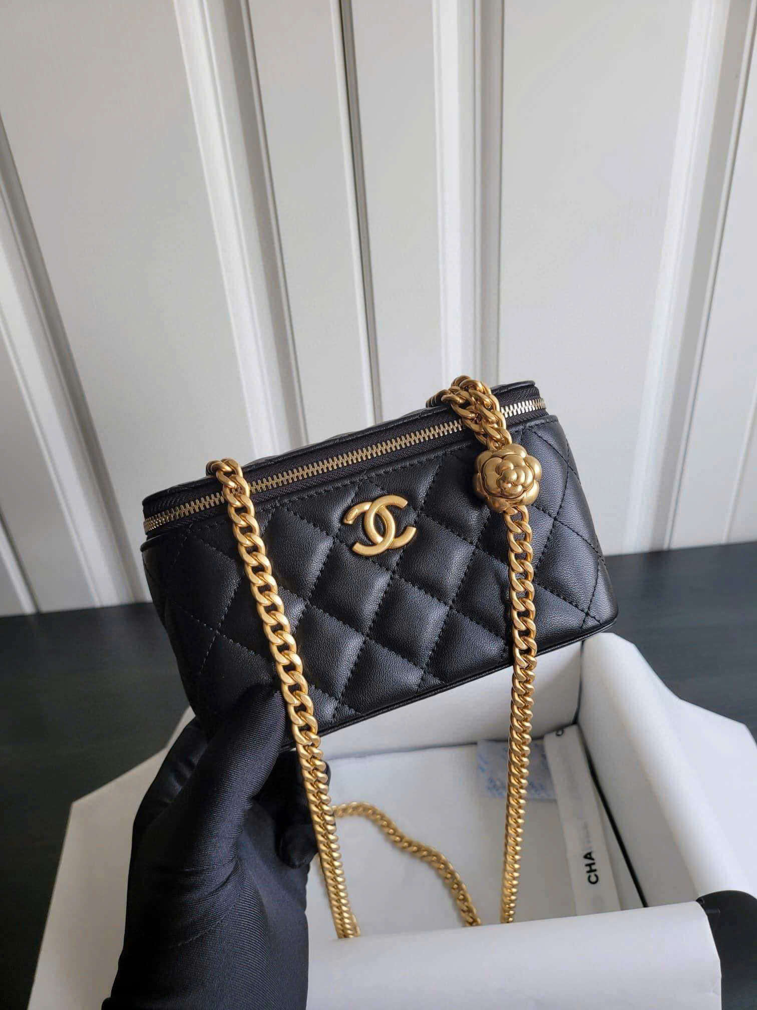 Túi Chanel Vanity Siêu Cấp Màu Đen Size 17cm