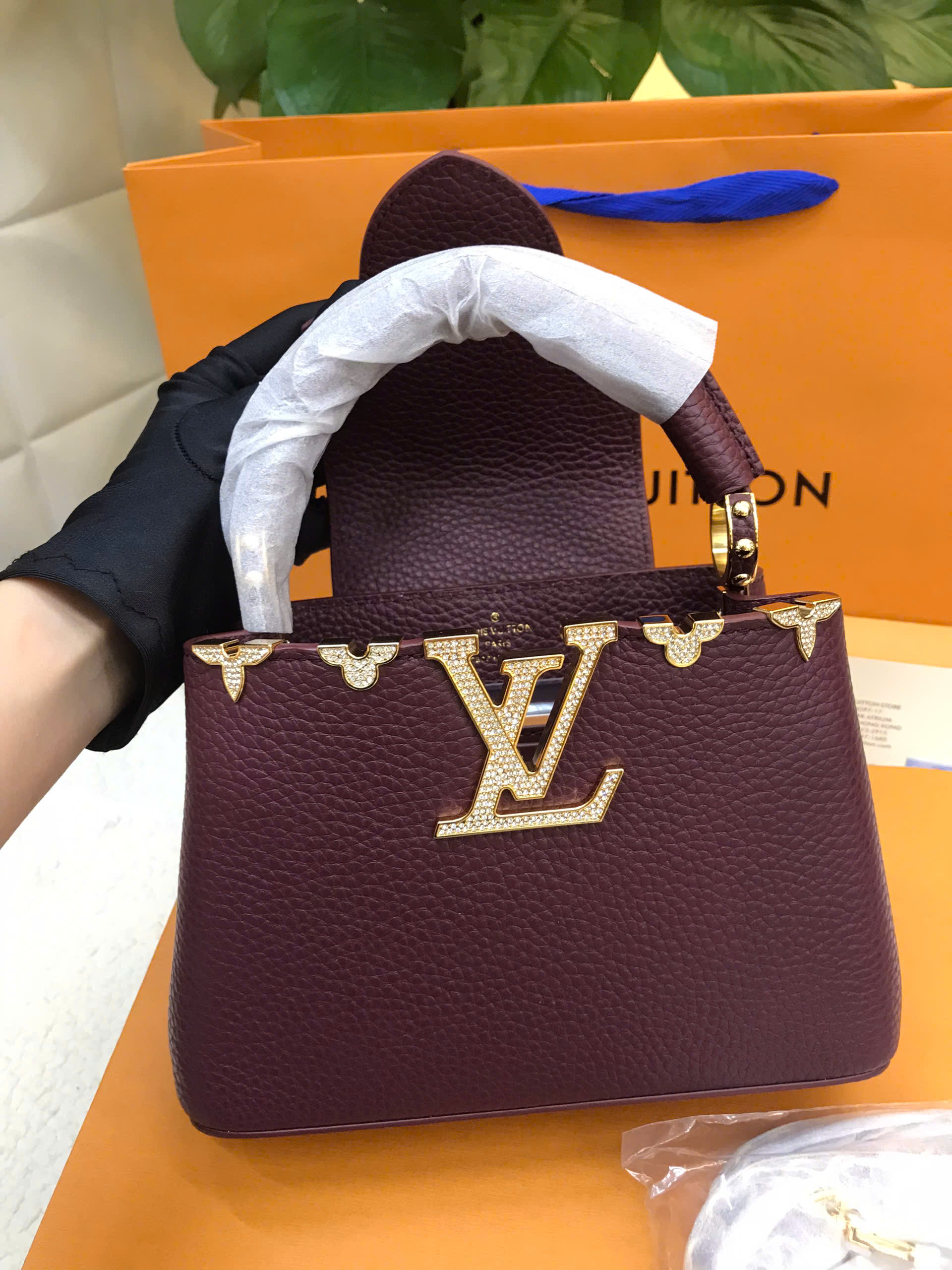 Túi LV Capucines Mini Bag Vip Màu Đỏ Size 21cm M24584