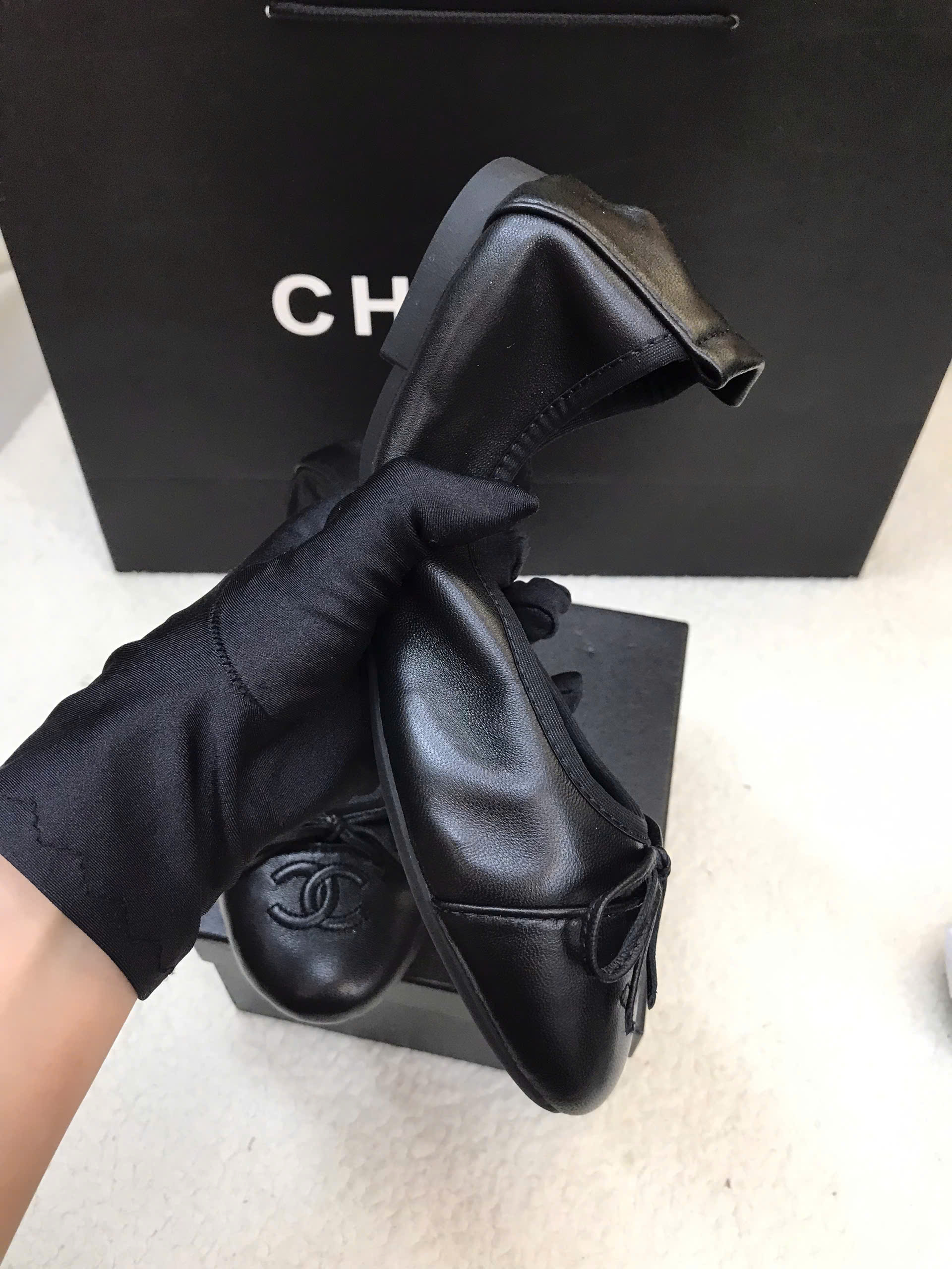 Giày Ballerina Chanel Siêu Cấp Màu Đen Size 38