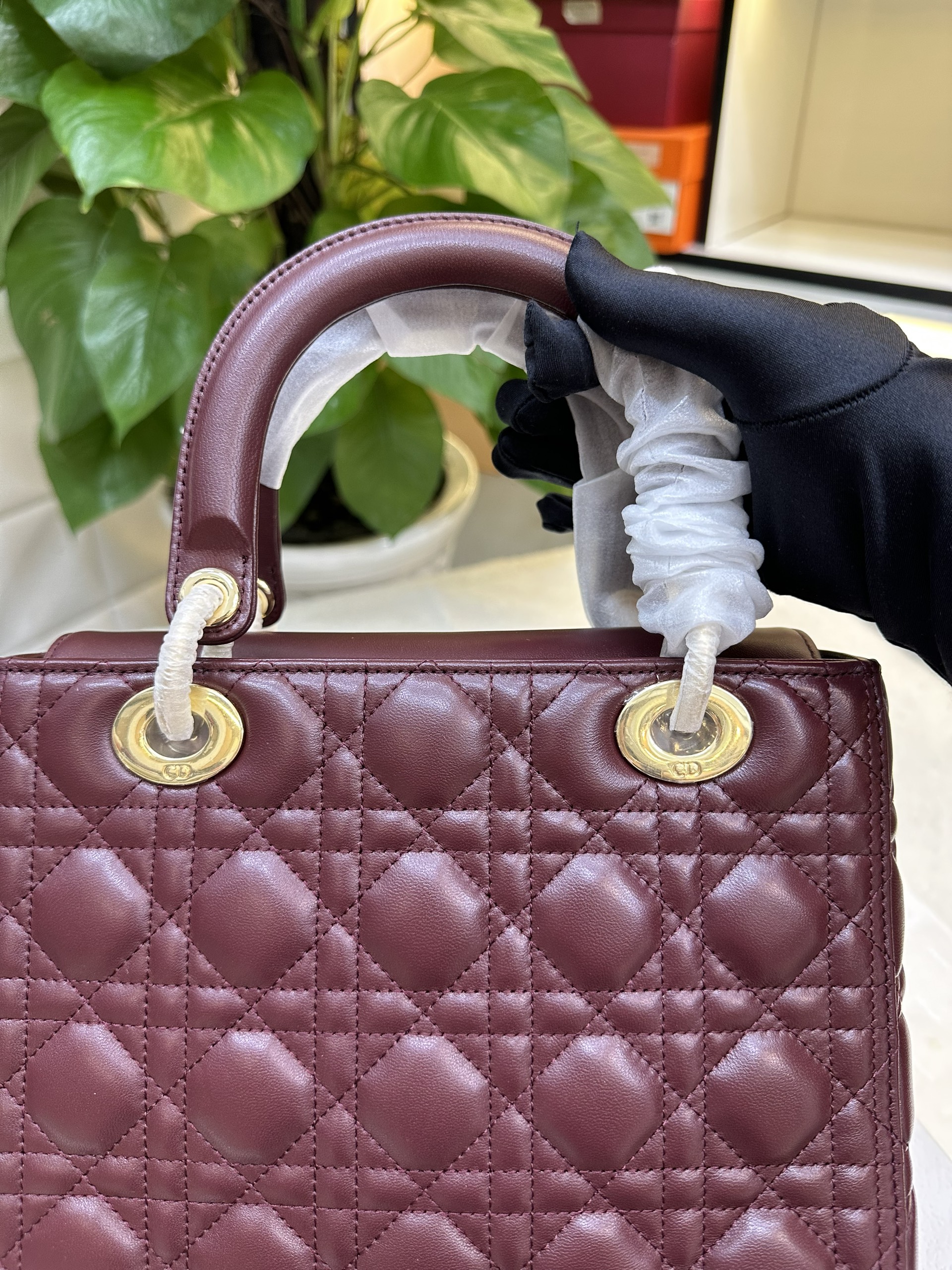 Túi Medium Lady Dior Red Bag Siêu Cấp Màu Đỏ Size 24cm