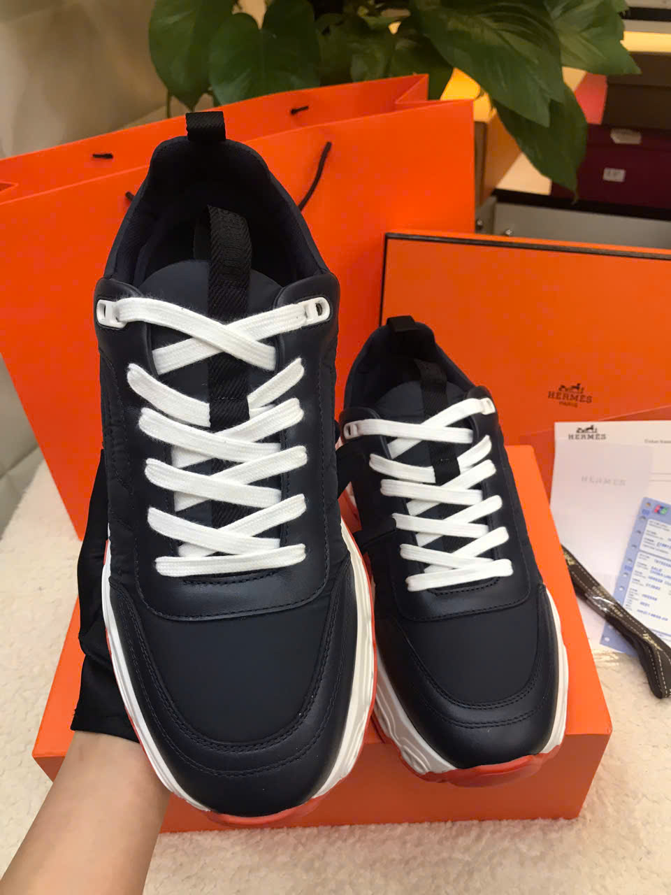 Giày Hermes Tenis Impulse Color Marine Vip Màu Xanh Size 43