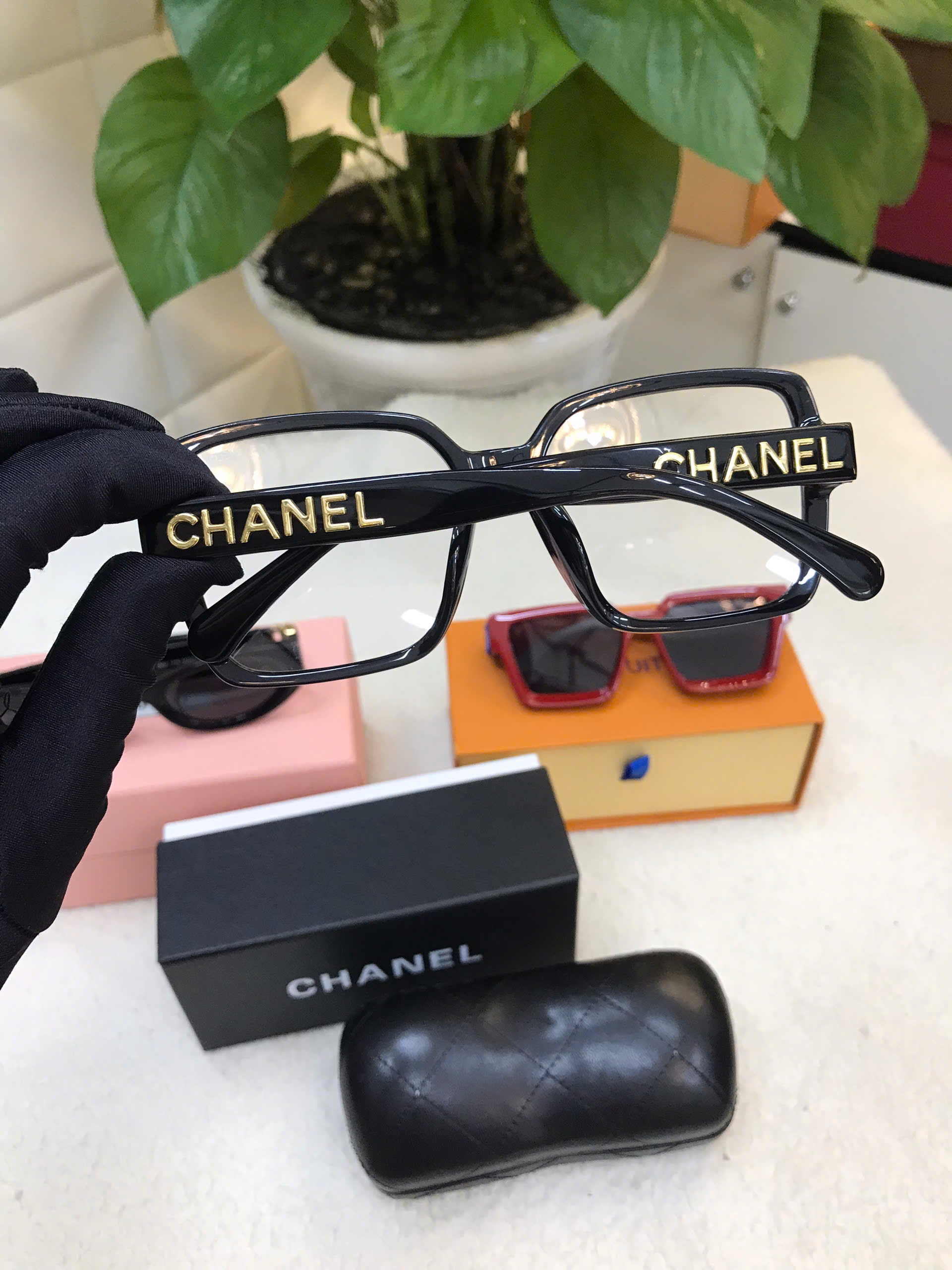 Kính Chanel Square Eyeglasses Siêu Cấp Màu Đen