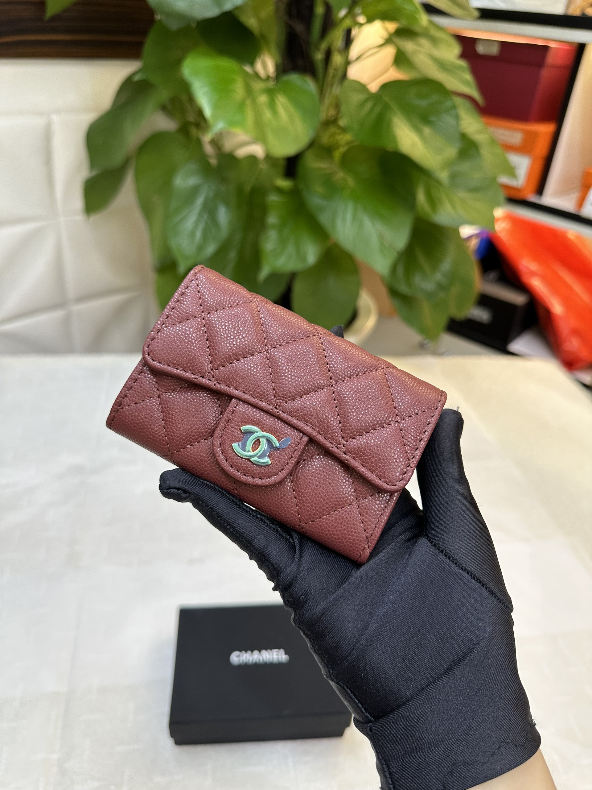 Ví Chanel Classic Card Holder Red Siêu Cấp Màu Đỏ Size 11cm