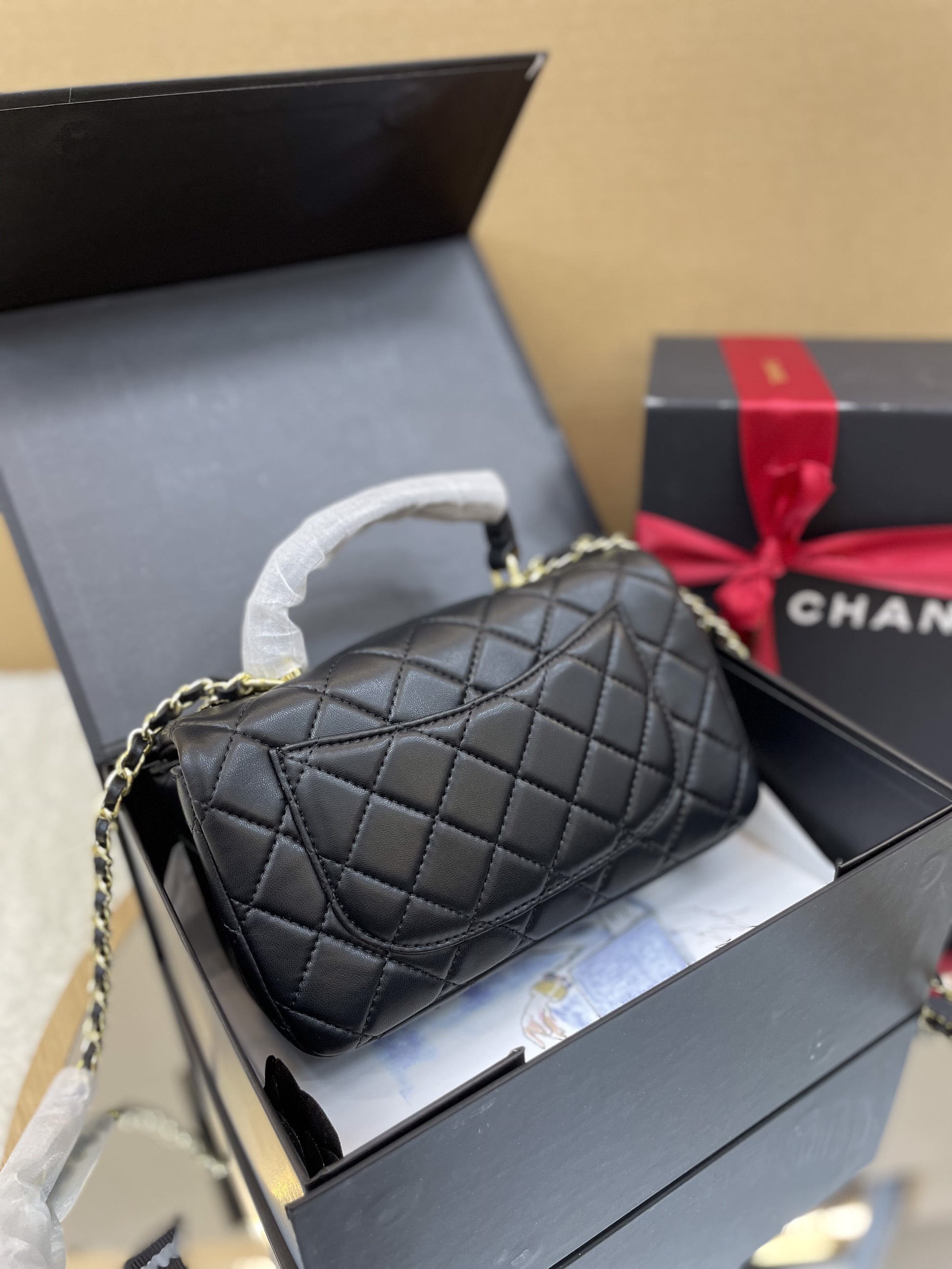 Túi Xách Chanel Classic Chú Hề Super Màu Đen Size 20cm Full Box
